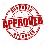 Approved grunge rubber stamp on white, vector illustration